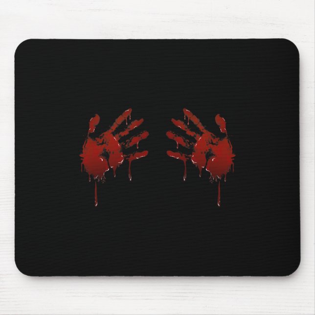 Mousepad Mens Blood Hands Impressão - Figurino de Halloween (Frente)