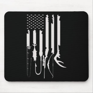 Mousepad Mens Caçando Pavilhão dos EUA Bandeira Americana T