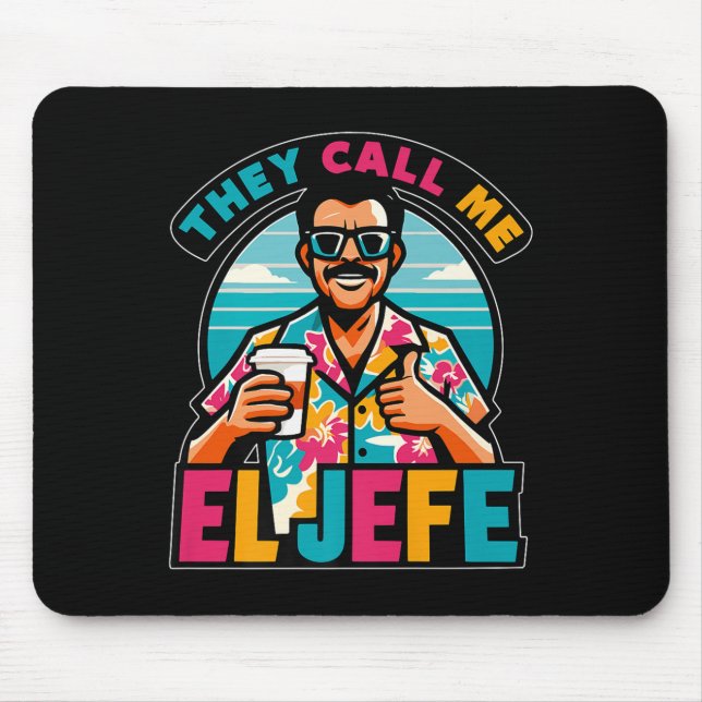 Mousepad Mens Chamam-Me El Jefe O Chefe Do Fundo Espanhol (Frente)