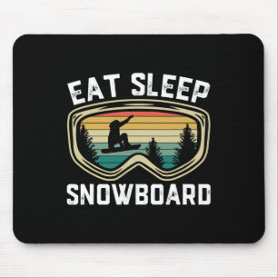 Mousepad Mens Comem Snowboard Engraçado Retro Snowboard