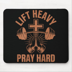 Mousepad Mens Gym Christian Workout Pai Levanta Pesadas Rez