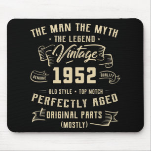 Mousepad Mens Man Myth Legend 1952 70 Aniversário Para 70
