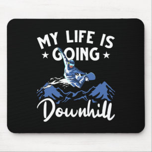 Mousepad Mens Mountain Snowboard Minha Vida Vai Descida
