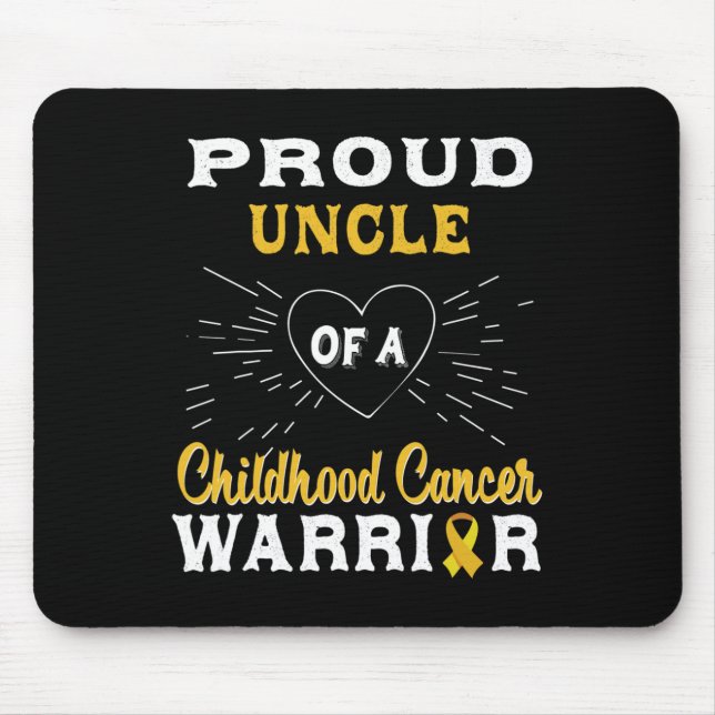 Mousepad Mens Orgulhosos Tio De Um Guerreiro Cancer Da Infâ (Frente)