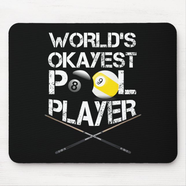 Mousepad Mens Words Okayest Piscina Player Funny Billiards (Frente)