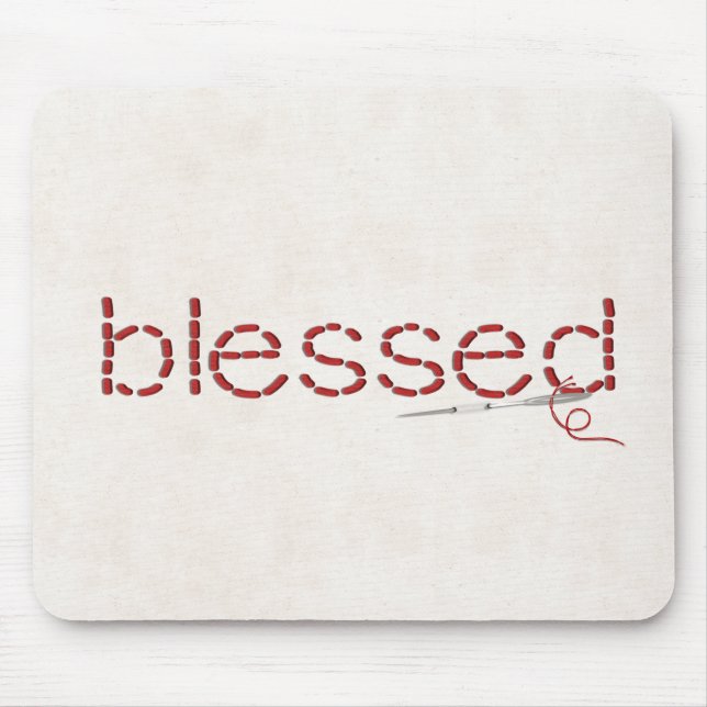 Mousepad mensagem de texto BLESSED com pontos vermelhos com (Frente)