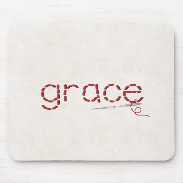 Mousepad mensagem de texto GRACE com pontos vermelhos com a (Frente)