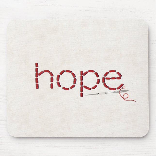 Mousepad mensagem de texto HOPE com ponto vermelho com agul (Frente)