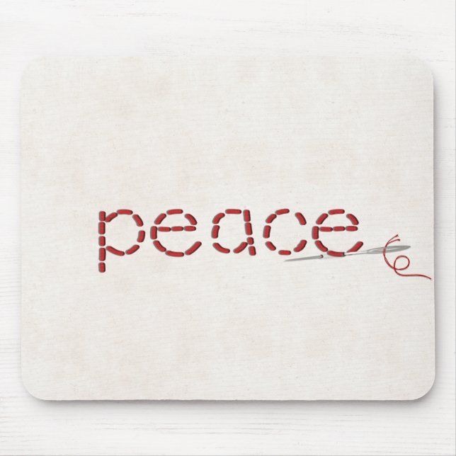 Mousepad mensagem de texto PEACE com pontos vermelhos com a (Frente)