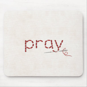 Mousepad mensagem de texto PRAY com ponto vermelho com agul