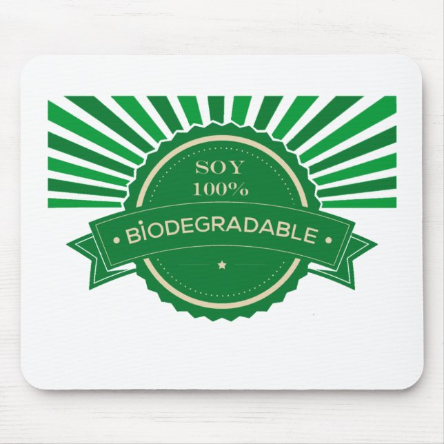 Mousepad Mensaje Soy 100% Biodegradável (Frente)