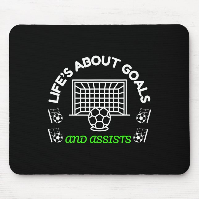Mousepad Mentalidade Legal de Futebol A Vida é Sobre Metas  (Frente)