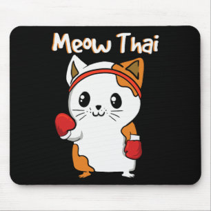 Mousepad Meow Thai Martial Arts Cat Jiu-jitsu Karate Fighte