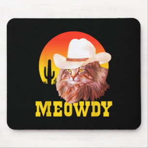 Mousepad Meowdy! Engraçado Música country Cat Vintage