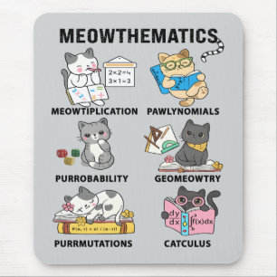 Mousepad Meowtemática Piadas Matemáticas de Gatos para Aman