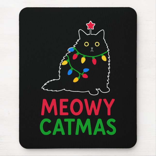 Mousepad Meowy Natal Felino (Frente)