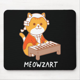 Mousepad Meowzart Cat Pun Clicar Música Piano Engraçado