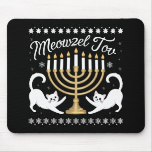 Mousepad Meowzel Tov Chanukah Hanukkah Suéter Feio Engraçad
