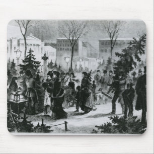 Mousepad Mercado da árvore de Natal no Augustusplatz