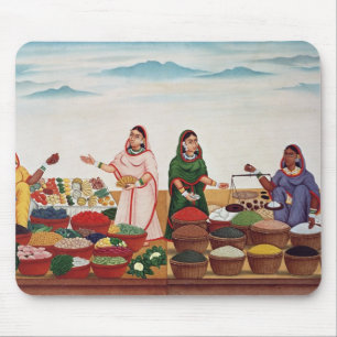 Mousepad Mercado do vegetal e da especiaria em Benares,