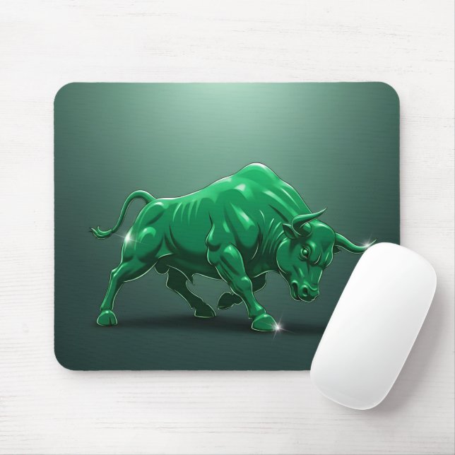 Mousepad Mercado em Alta Finanças Verde Cromo Gráfico (Com mouse)