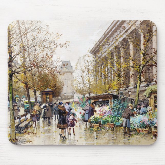 Mousepad Mercado na Madeleine, Paris da flor (Frente)