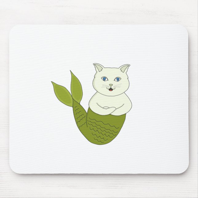 Mousepad Mercat Purrmaid Merman Fish Cat (Frente)