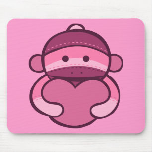 Mousepad Merchandise de macaco-meia-Namorados rosa