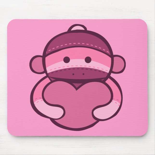 Mousepad Merchandise de macaco-meia-Namorados rosa (Frente)
