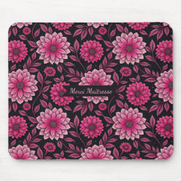 Mousepad Merci Maîtresse – Floral Élégant