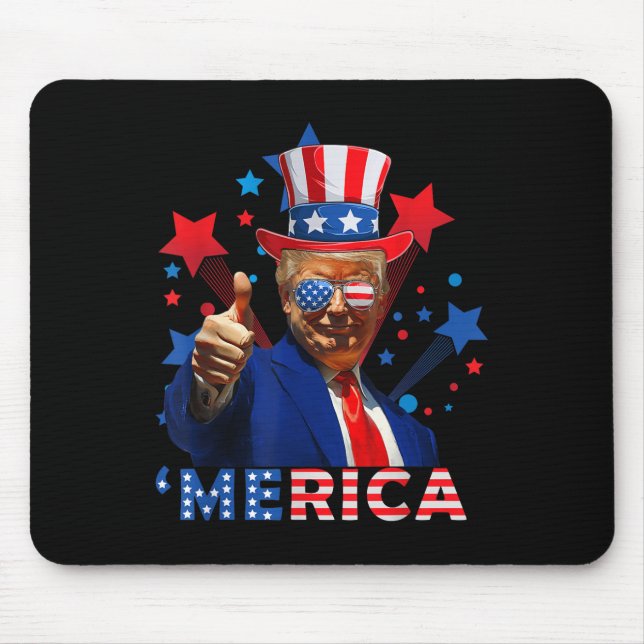 Mousepad Merica 4 De Julho Fireworks Funny Trump Independe (Frente)