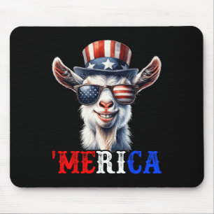Mousepad Merica Goat Patriótico 4 De Julho Crianças Engraça