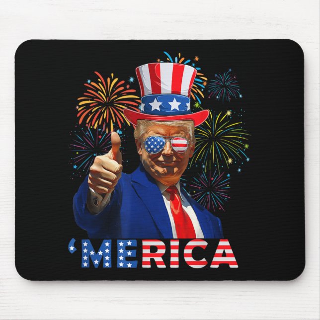 Mousepad Merica Trump Sungs 4 De Julho Beer Drinki Engraçad (Frente)
