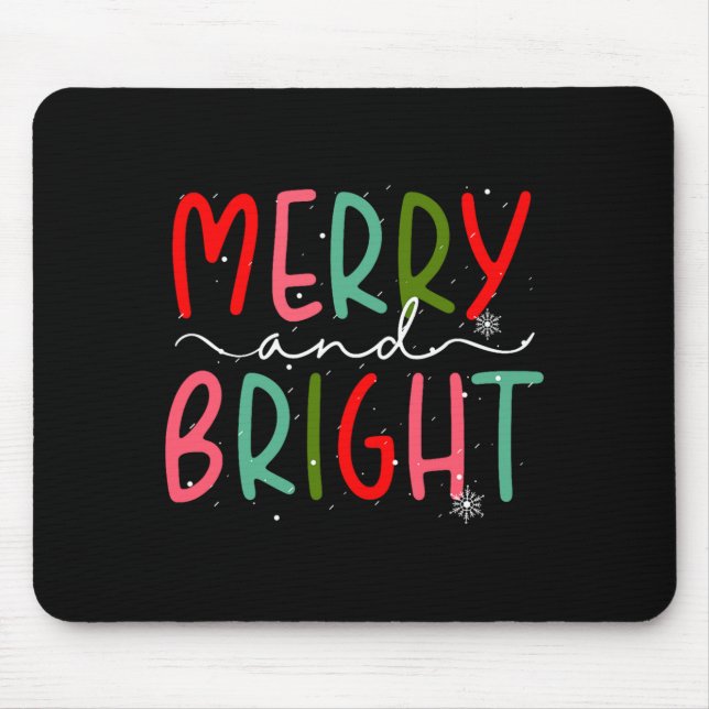 Mousepad Merry And Bright Christmas Women Girls Kids Toddle (Frente)