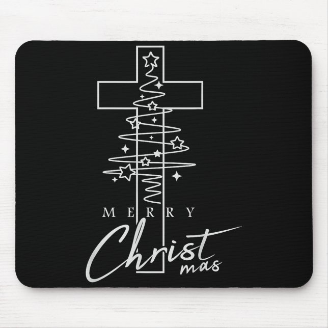 Mousepad Merry Christ Mas Christian Christmas Jesus Christm (Frente)