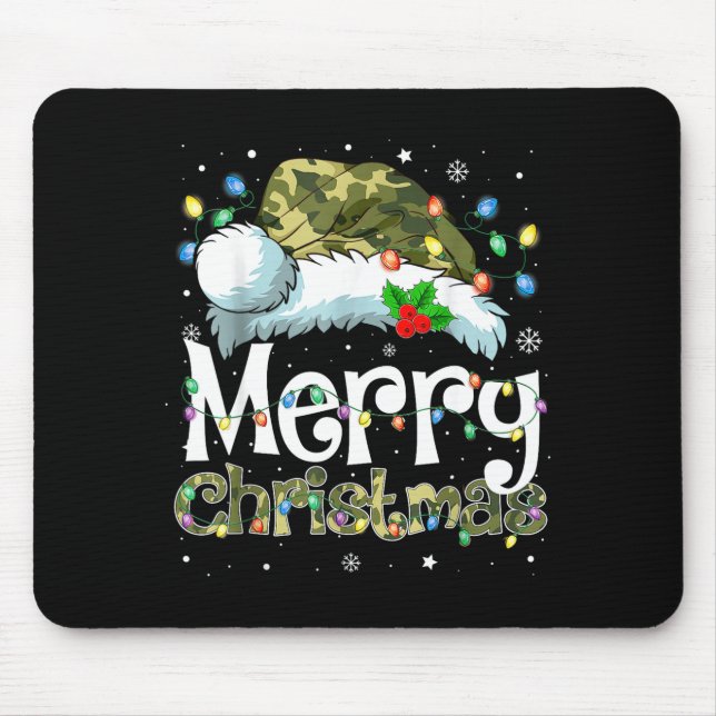 Mousepad Merry Christmas Camouflage Santa Hat Xmas Family M (Frente)