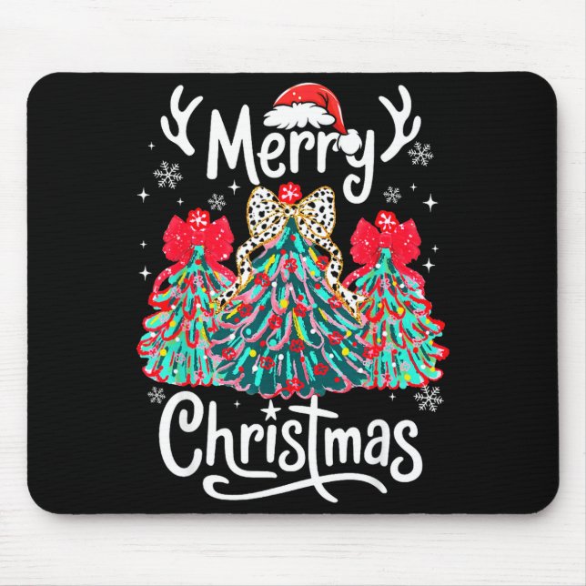 Mousepad Merry Christmas Family Funny Christmas Tree Women  (Frente)