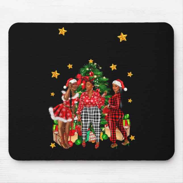 Mousepad Merry Christmas Happy New Year African American Bl (Frente)