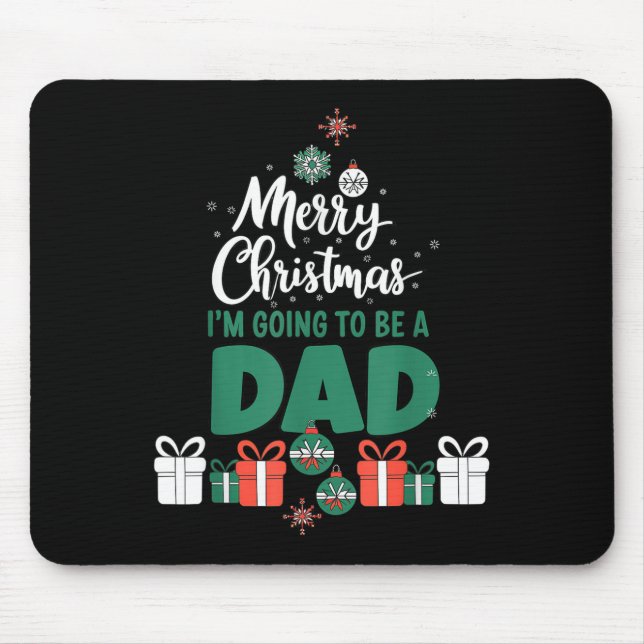 Mousepad Merry Christmas I'm Going To Be A Dad Pregnant Wif (Frente)