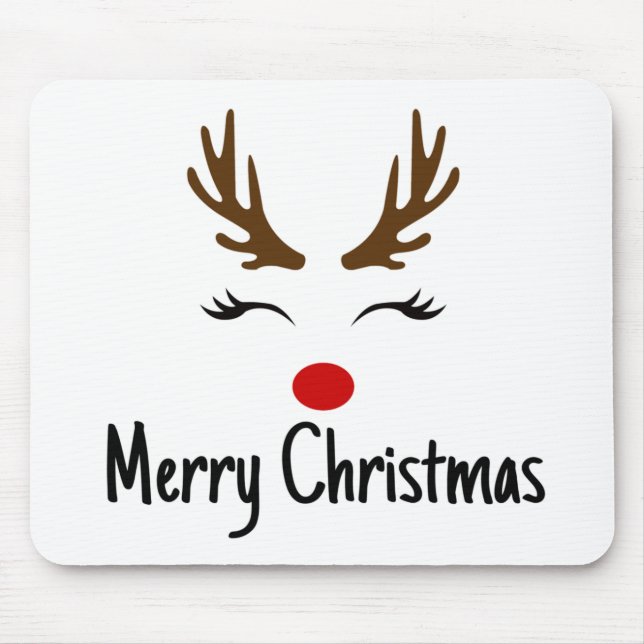 Mousepad Merry Christmas Reindeer (Frente)
