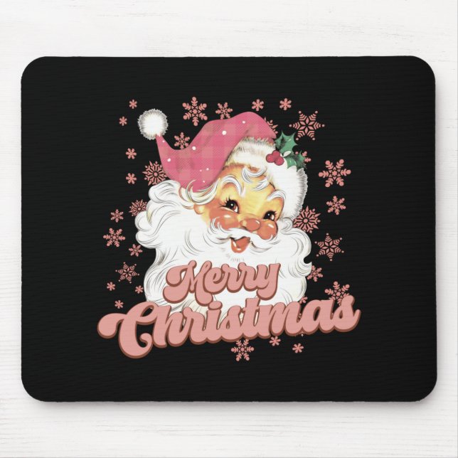 Mousepad Merry Christmas Retro Tygraphy Santa Nk Hat T Shir (Frente)