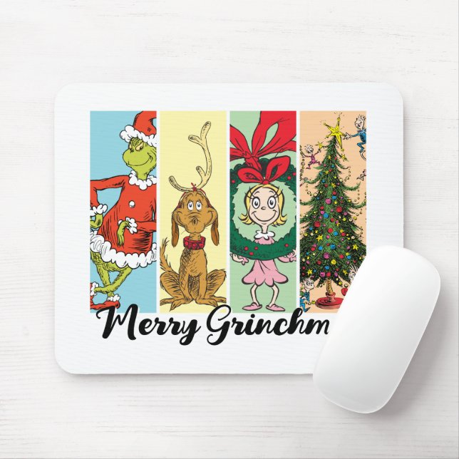 Mousepad Merry Grinchmas Holiday Collage (Com mouse)