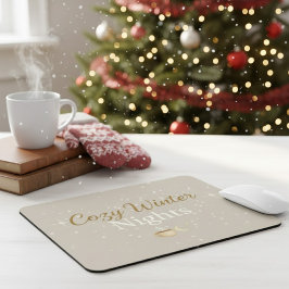 Mousepad Merry Hearth: Cozy Winter Nights Minimalist Mousep