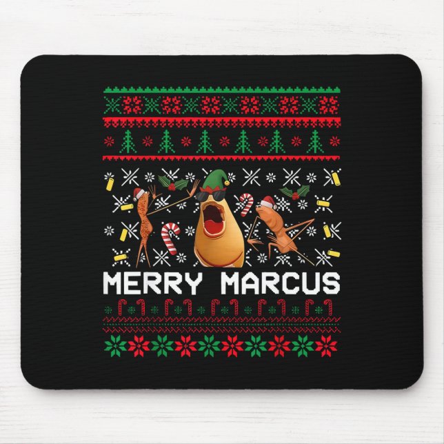 Mousepad Merry Marcus Ugly Christmas Sweater Funny The Worm (Frente)