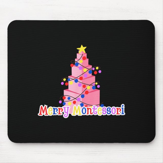 Mousepad Merry Montessori Nk Tower Christmas Tree Teacher S (Frente)