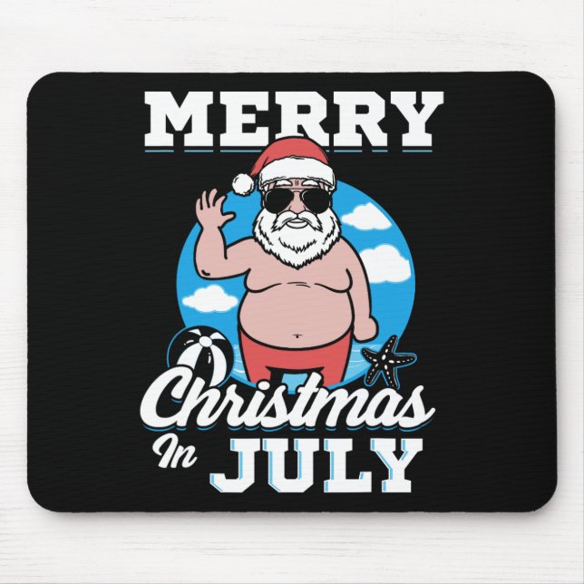 Mousepad Merrychristmas In July Funny Santa  (Frente)