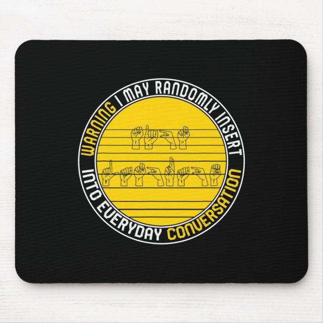 Mousepad Mês da Consciência Asl Inserir Aleatoriamente Comm (Frente)