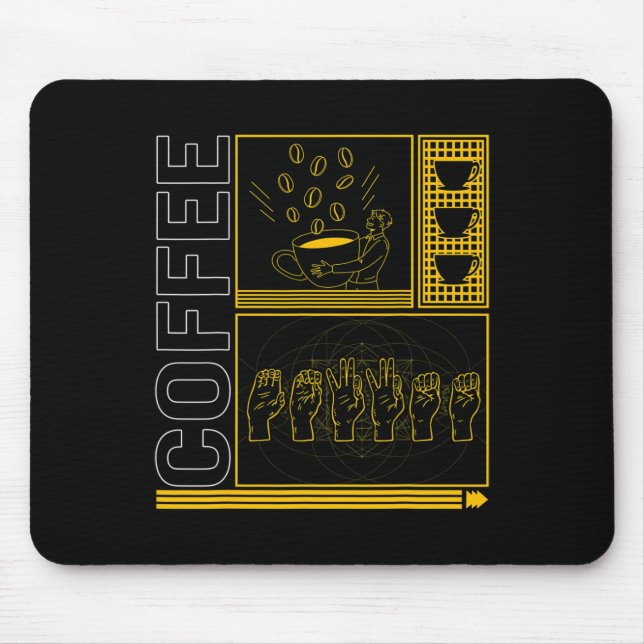 Mousepad Mês da Consciência Café Asl Lover Trendy Love Daf (Frente)