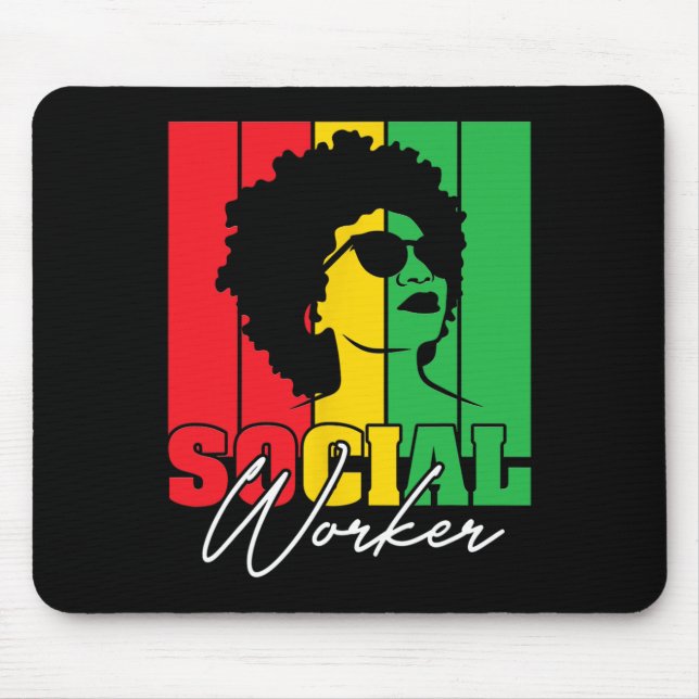 Mousepad Mês da História Negra Assistente Social Trabalho S (Frente)