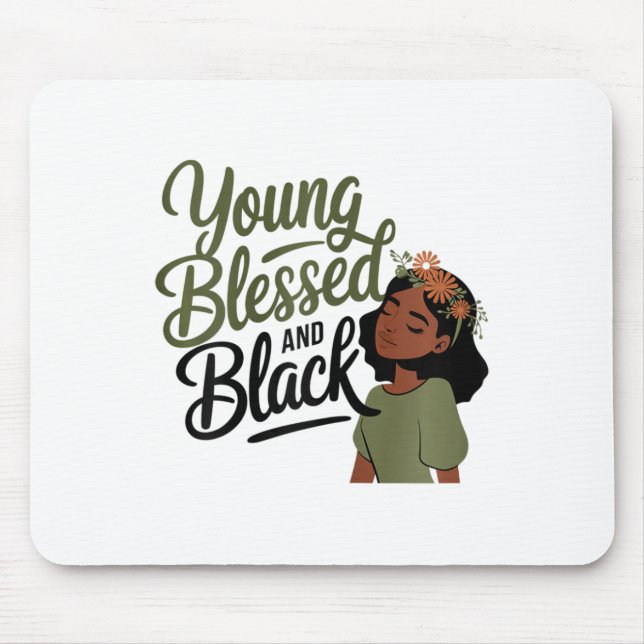 Mousepad Mês da História Negra Conscientização Bendita Mela (Frente)